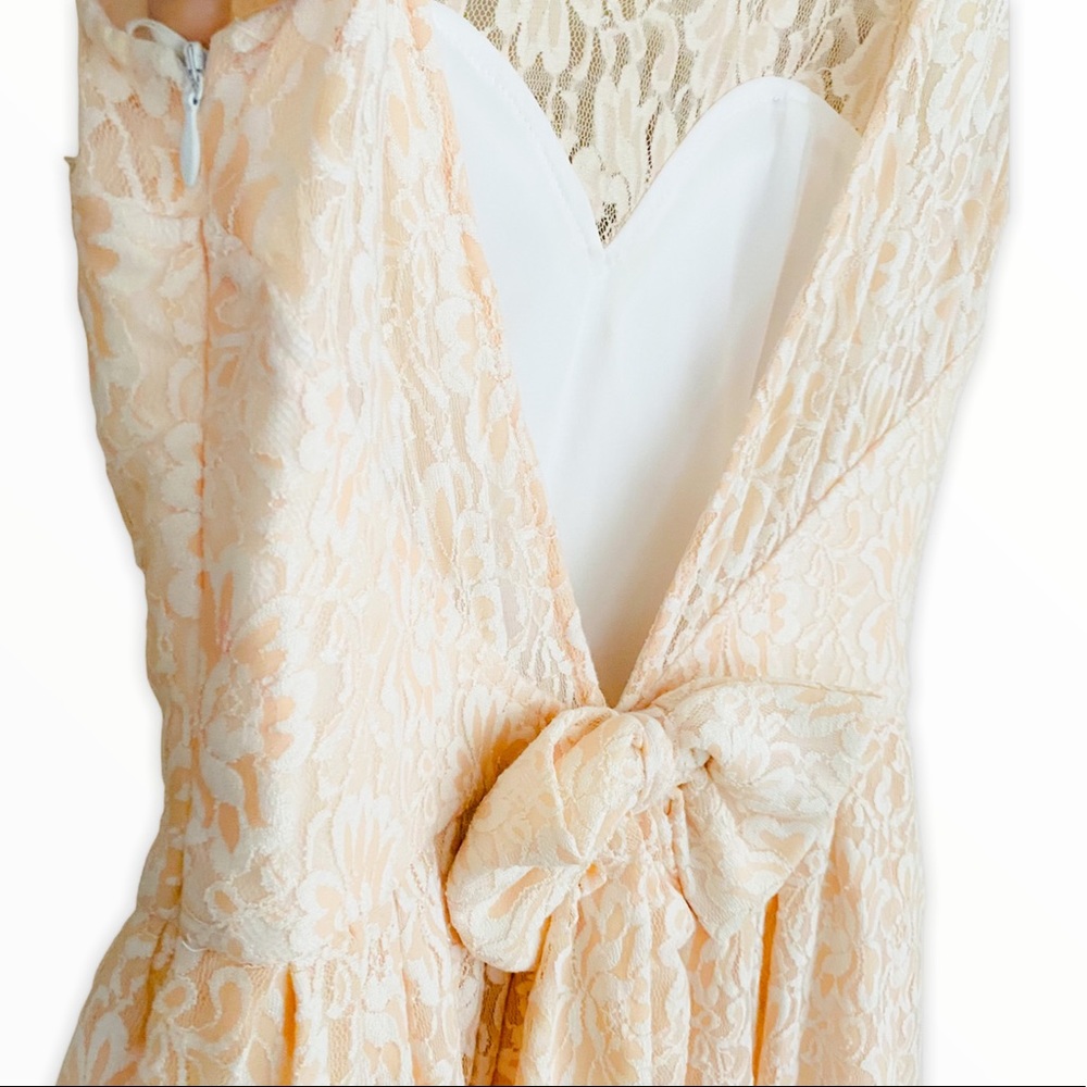 Chi Chi London Blush Pink Lace Cocktail Dress Size 8 - Picture 6 of 8